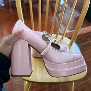 Elegant Pink Platform Mary Jane Shoes